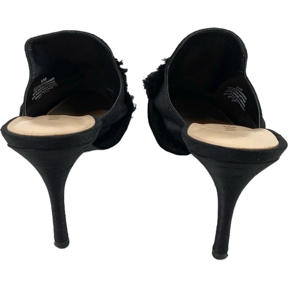 Nine West Black Satin Rhinestone Macadamia Pointed Toe Dress Mules - Picture 6 of 9